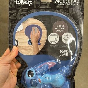Disney Blue Stitch Ergonomic Memory Foam Wrist Support Mouse Pad